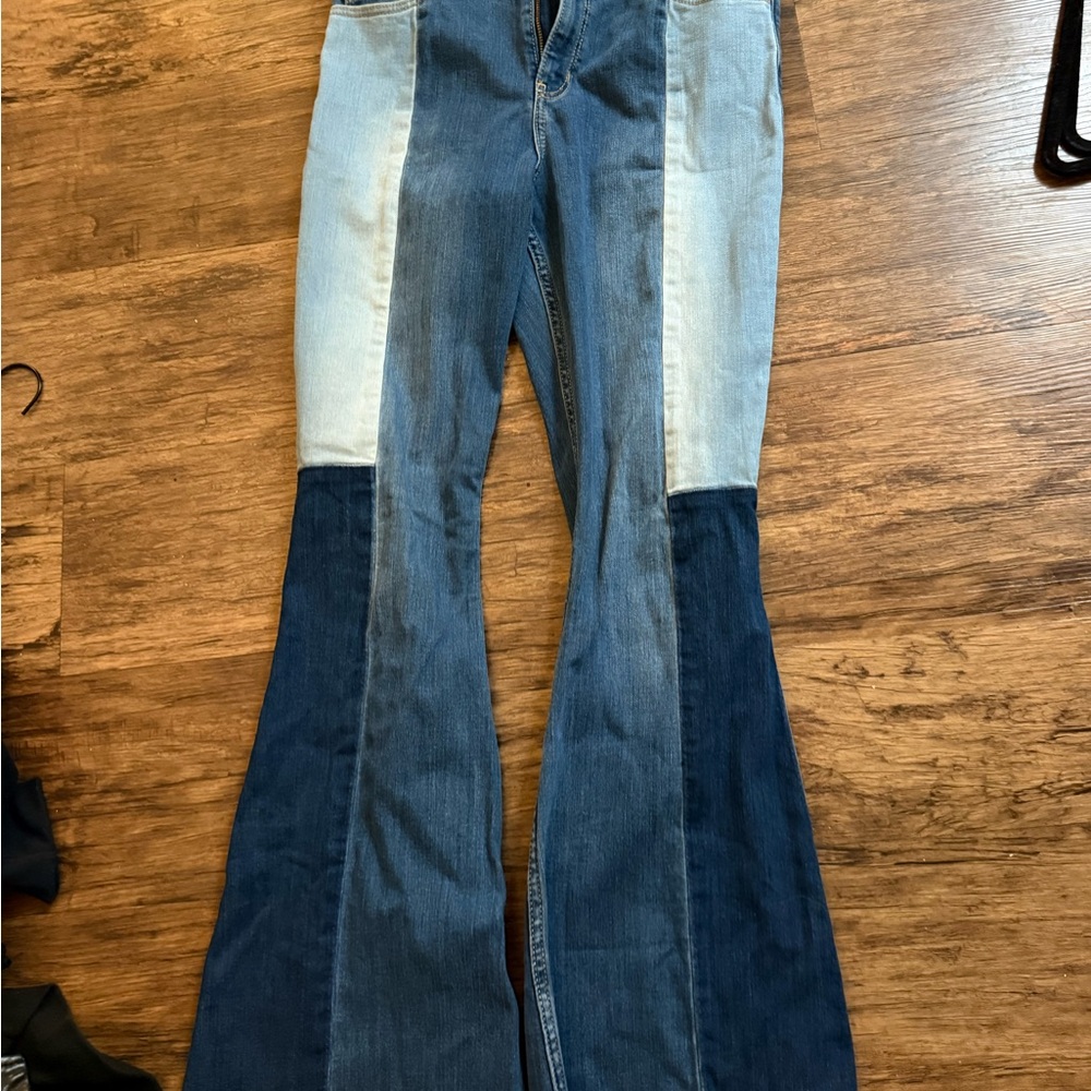 form fitting Patchwork Denim Jeans